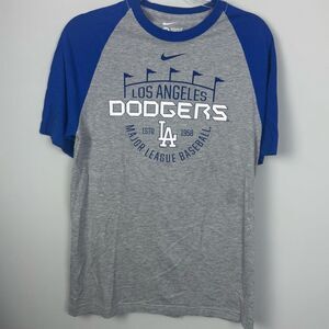 NIKE | Los Angeles Dodgers Gray and Blue Raglan T-Shirt Men’s Size Medium